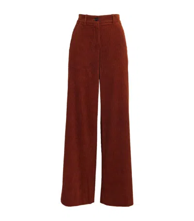 Me+em Cord Wide-leg Pant In Intense Red