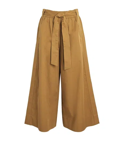 Me+em Cotton Belted Culottes In Brown