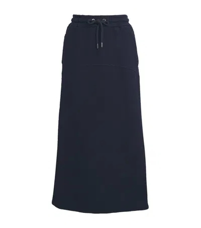 Me+em Cotton-blend Midi Skirt In Navy