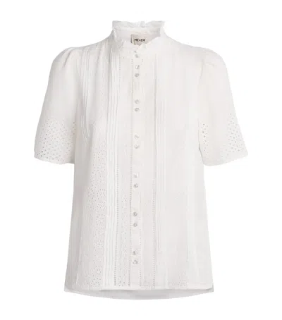 Me+em Cotton Broderie Anglaise Blouse In White