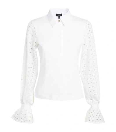 Me+em Cotton Broderie Anglaise Shirt In White
