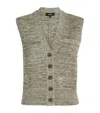 Me+em Cotton Buttoned Vest In Green