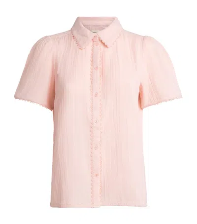 Me+em Cotton Cheesecloth Blouse In Pink