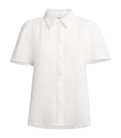 Me+em Cotton Cheesecloth Blouse In White