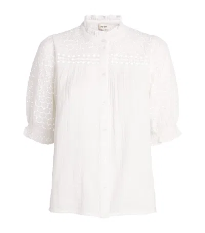 Me+em Cotton Cheesecloth Blouse In White