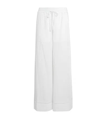 Me+em Cotton Cheesecloth Trousers In White