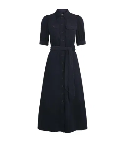 Me+em Cotton Corduroy Midi Shirt Dress In Black