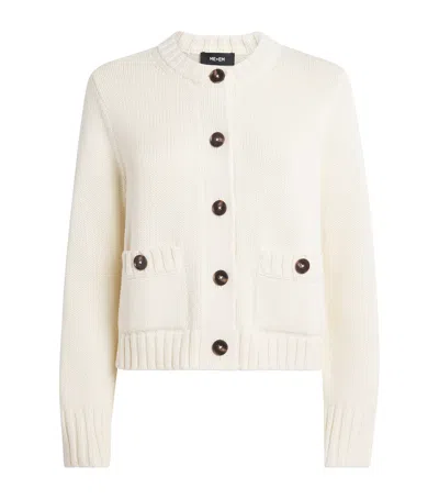 Me+em Cotton Cropped Cardigan In White