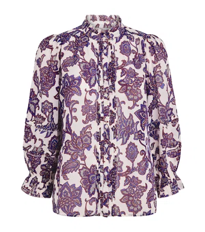 Me+em Cotton Floral Print Blouse In Multi