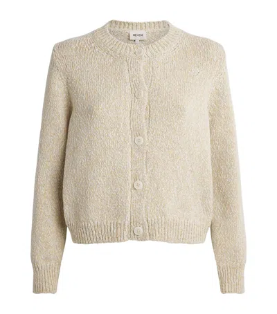 Me+em Cotton Knitted Button-up Cardigan In Neutral