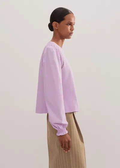 Me+em Cotton Lace Insert Swing Top In Light Lupin Lilac