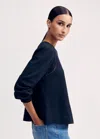 Me+em Cotton Lace Insert Swing Top In Navy