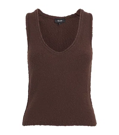 Me+em Cotton-linen Bouclé Tank Top