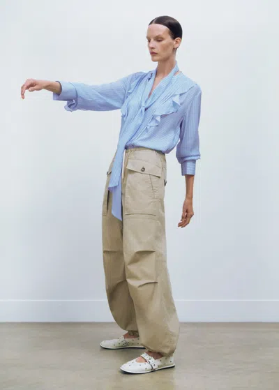 Me+em Cotton Parachute Pant In Stone