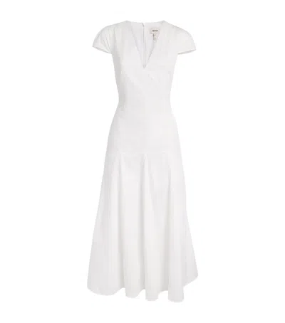 Me+em Cotton Poplin Midi Dress In White