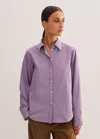 Me+em Cotton Relaxed Forever Stripe Shirt In White/lilac