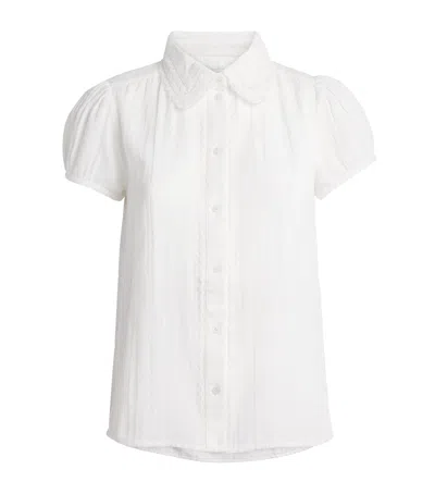 Me+em Cotton Scalloped Shirt In White