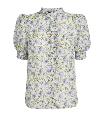 Me+em Cotton-silk Floral Blouse