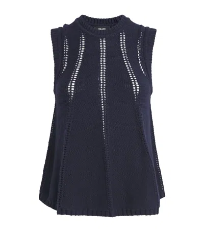 Me+em Cotton Sweater Vest In Navy