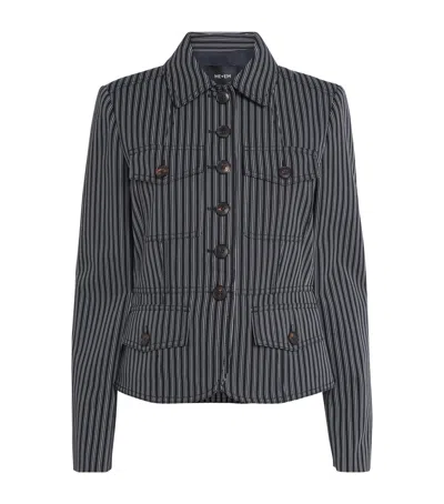 Me+em Cotton Twill Stripe Slim Jacket In Multi