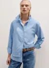 Me+em Cotton Voile Reversible Shirt In Blue