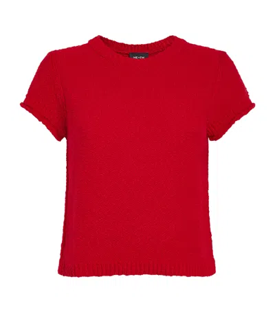 Me+em Cotton-linen Bouclé Baby T-shirt In Red