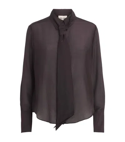 Me+em Cotton-silk Cloud Layering Shirt In Brown