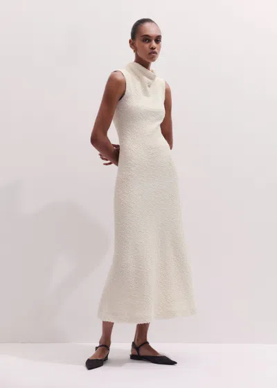 Me+em Cowl Neck Fit And Flare Maxi Dress Light Cream In Neutral