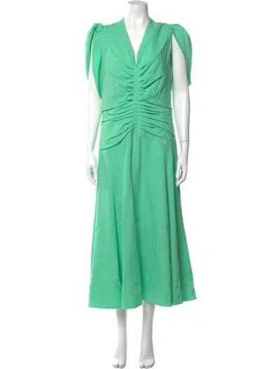 Pre-owned Me+em Cowl Neck Long Dress In Green