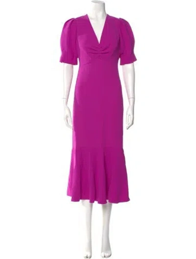Pre-owned Me+em Cowl Neck Long Dress In Purple