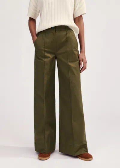 Me+em Crease Front Pant In Deep Autumn Olive