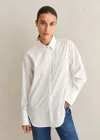 Me+em Crease Less Cotton Relaxed Boyfriend Shirt In White