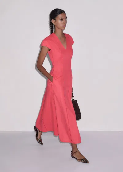 Me+em Crease-less Embroidery Stitch Detail Maxi Dress Candy Coral In Animal Print