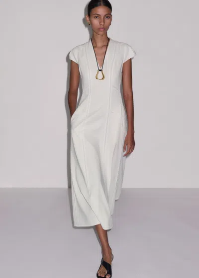 Me+em Crease-less Embroidery Stitch Detail Maxi Dress Soft White