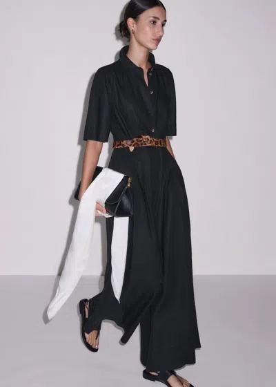Me+em Crease-less Linen Cropped Jumpsuit + Belt Black