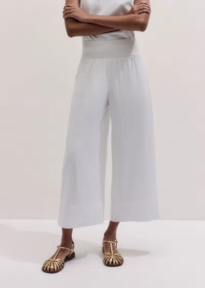 Me+em Crease-less Linen Shirred Waist Culotte Soft White