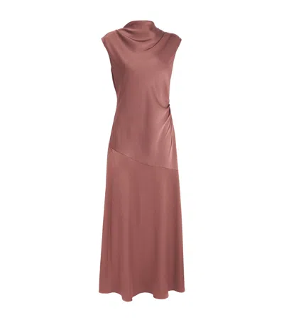 Me+em Crepe Bias-cut Maxi Dress In Brown
