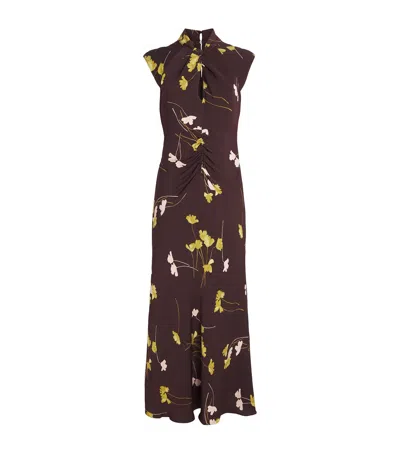 Me+em Crepe Floral Maxi Dress In Black