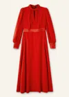 Me+em Crepe Ladder Trim Maxi Dress In Bitter Orange