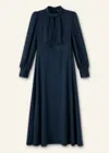 Me+em Crepe Ladder Trim Maxi Dress In Navy