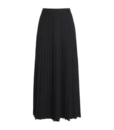Me+em Crepe Slit Pleated Maxi Skirt In Black