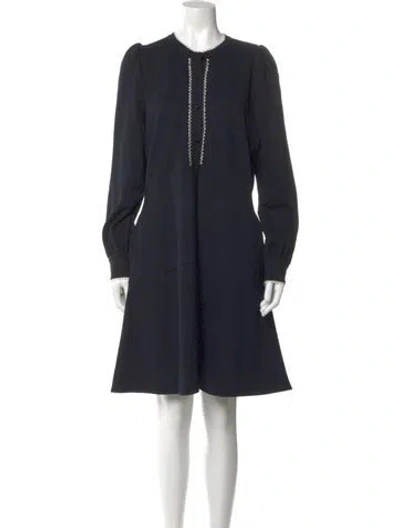 Pre-owned Me+em Crew Neck Knee-length Dress In Blue