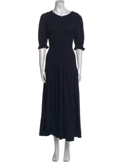 Pre-owned Me+em Crew Neck Knee-length Dress In Blue