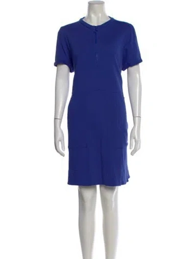 Pre-owned Me+em Crew Neck Knee-length Dress In Blue