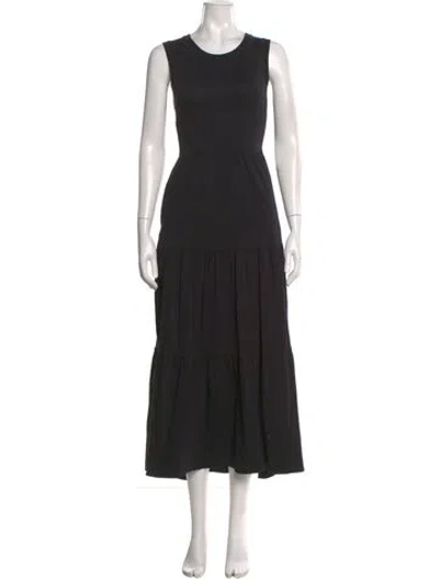 Pre-owned Me+em Crew Neck Long Dress In Black