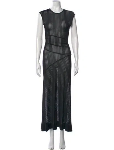 Pre-owned Me+em Crew Neck Long Dress In Black
