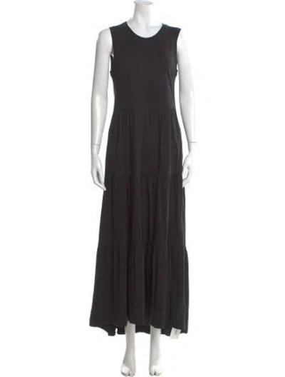 Pre-owned Me+em Crew Neck Long Dress In Black