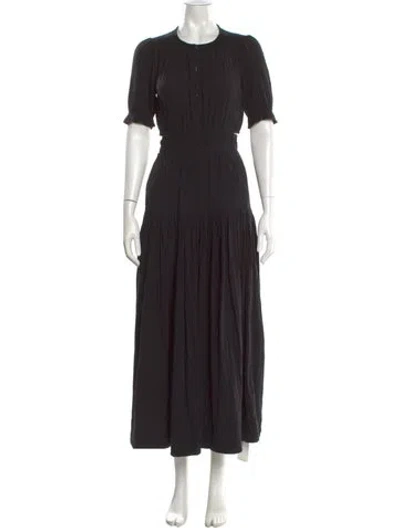 Pre-owned Me+em Crew Neck Long Dress In Black