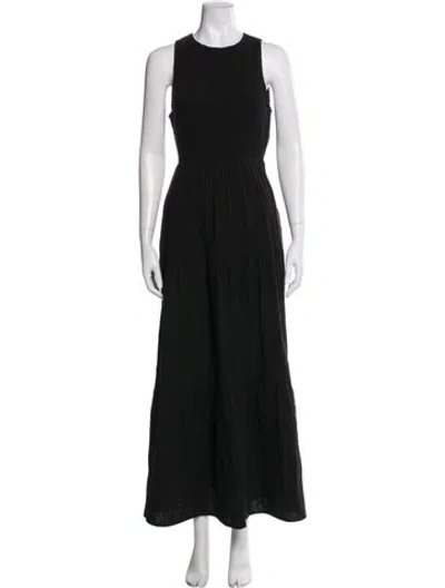Pre-owned Me+em Crew Neck Long Dress In Black