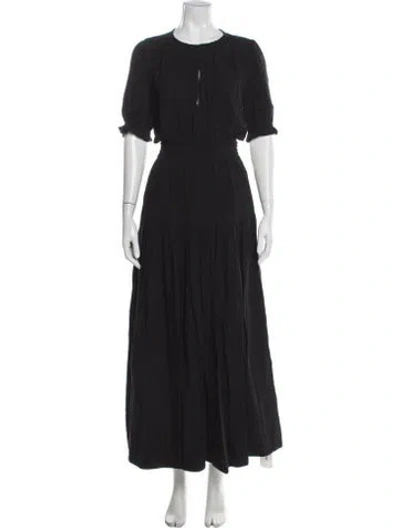 Pre-owned Me+em Crew Neck Long Dress In Black